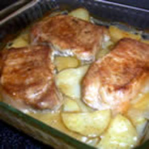 Pork Chop and Potato Scallop