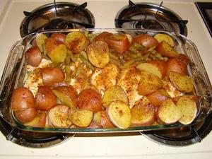 Chicken, Potatoes and Green Beans Casserole