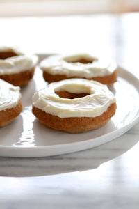 {Eggless} Carrot Cake Doughnuts with Cream Cheese Frosting