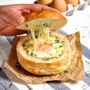 No Washing Up Ham Egg Cheese Bread Bowls