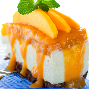 No Bake Mango Cheesecake with Mango Sauce