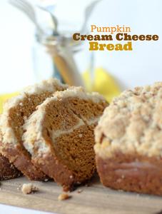 Pumpkin Cream Cheese Bread with Crumb Topping