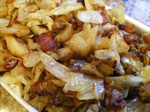 Fried Cabbage with Bacon and Onions